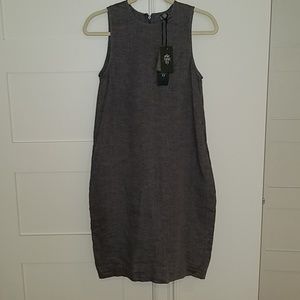 ELEVENTY Linen sleeveless Dress - Gray/ Blue